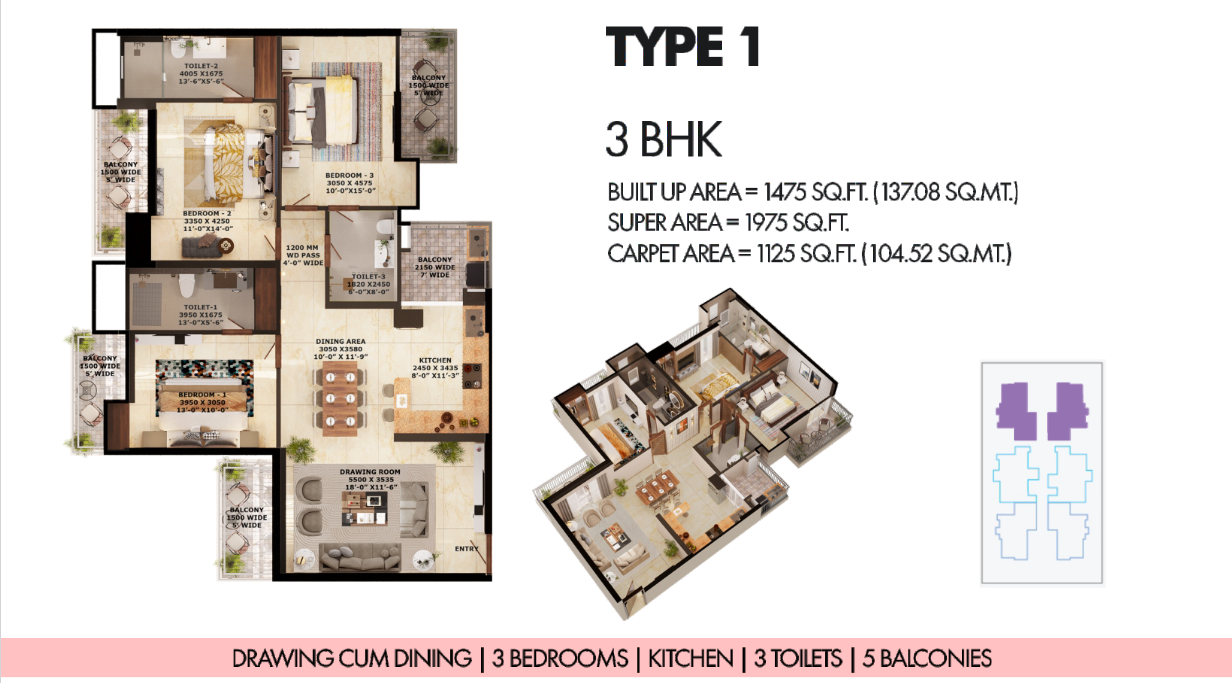 Daytona By Civitech Strings Premium 3BHK
